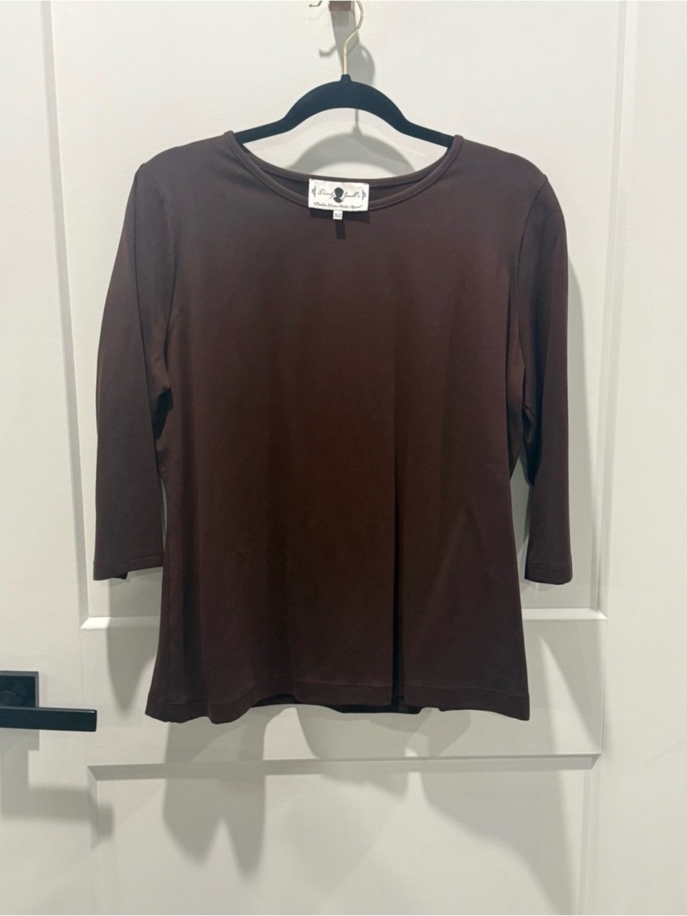Dainty Jewells Chocolate Brown Layering Top 3/4 Sleeve Blouse